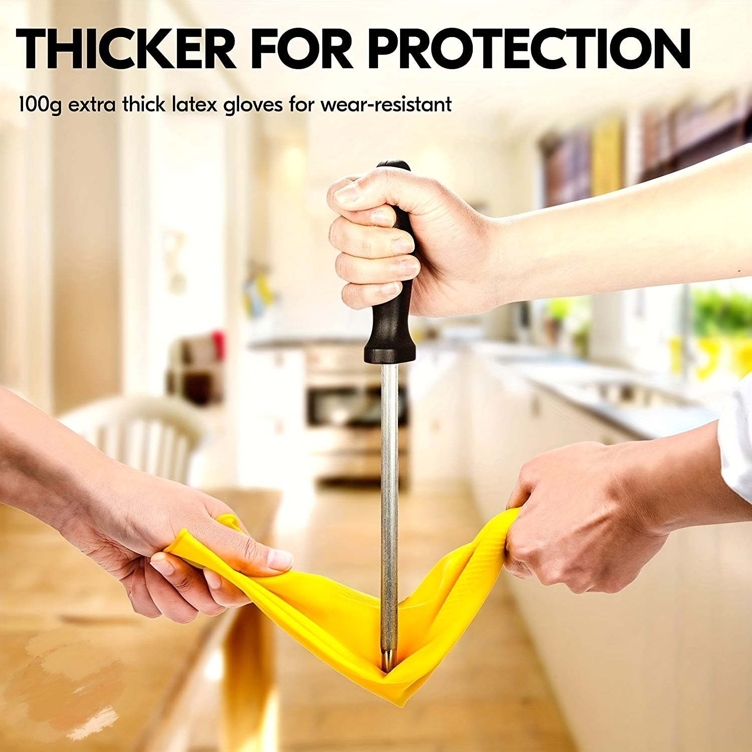 Thick Latex Rubber Waterproof Household Gloves for Dishwashing Gardening Pai