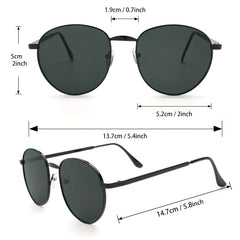 Retro Round Sunglasses Anti Glare Metal Glasses UV400