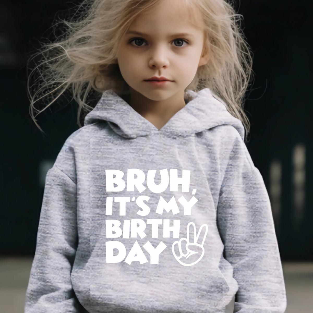 Birthday Pattern Long Sleeve Hooded Sweatshirt Girls Comfy Hoodies
