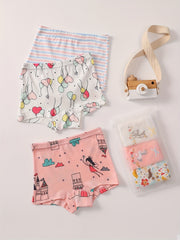3pcs Cartoon Pattern Panties Comfy Kid's Underwear