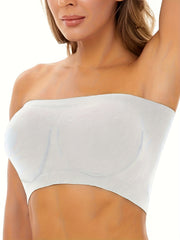 2pcs Strapless Bandeau Bras Soft Stretch Everyday Bra Women's Lingerie