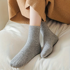 10 Pairs Solid Socks Comfy & Warm Women's Stockings & Hosiery