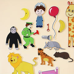 Good Night Gorilla Book Felt Toy Set with Magic Stickers & Bag