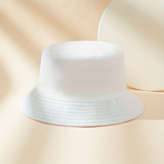 Wild Life Label Bucket Hat Solid Cotton Sunshade Basin Hat Casual Fisherman Cap