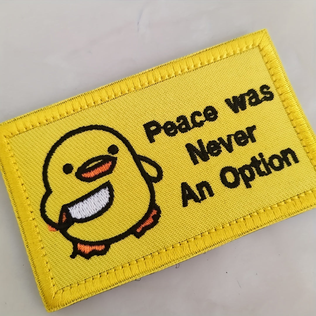 Funny Chick Peace Never an Option Patch for Jackets Jeans Backpacks