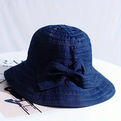 Vintage Wide Brim Bucket Hat Sunscreen Travel Beach Hats For Women