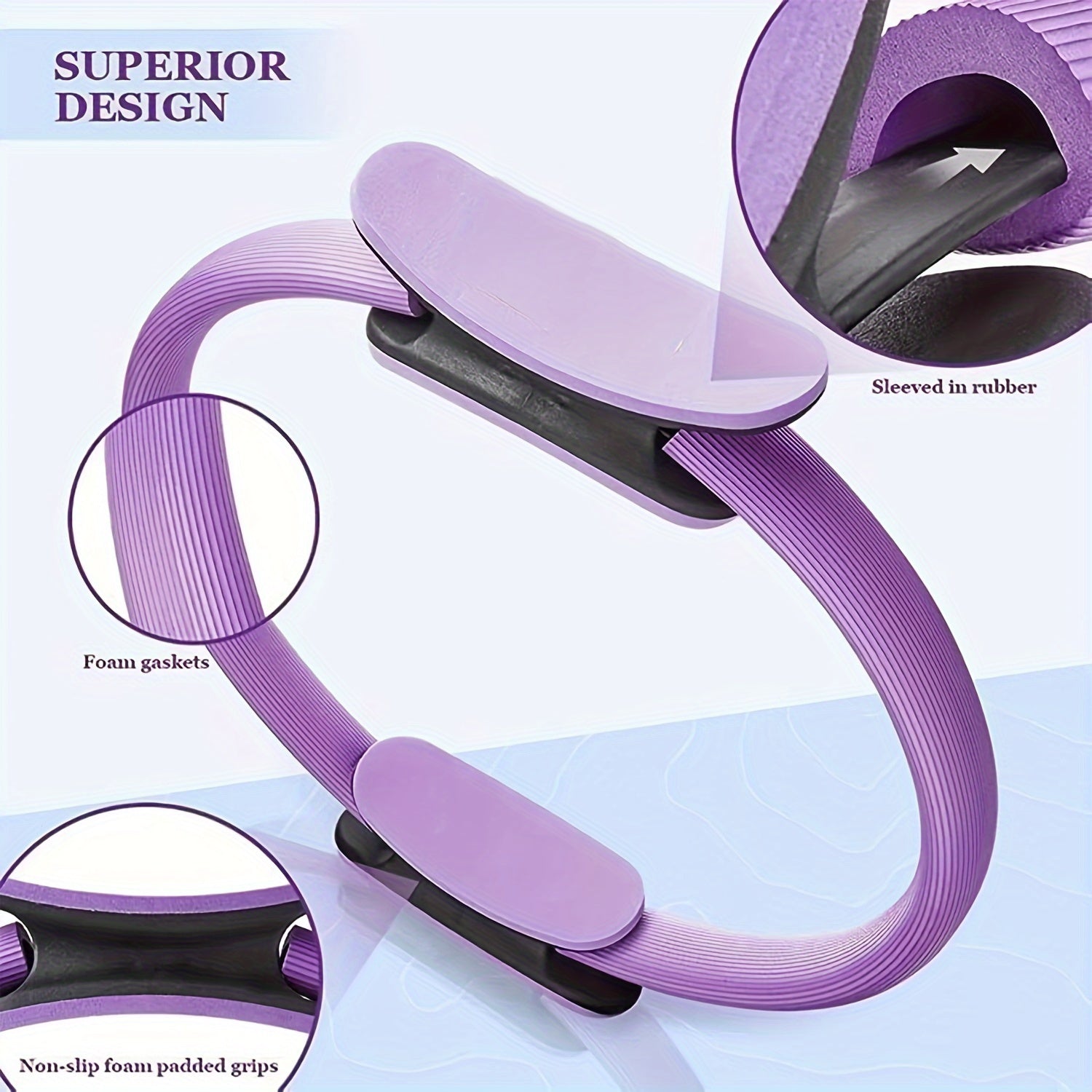 PVC Pilates Yoga Circle With Handles - Polychromatic Yoga Ring for Fitness