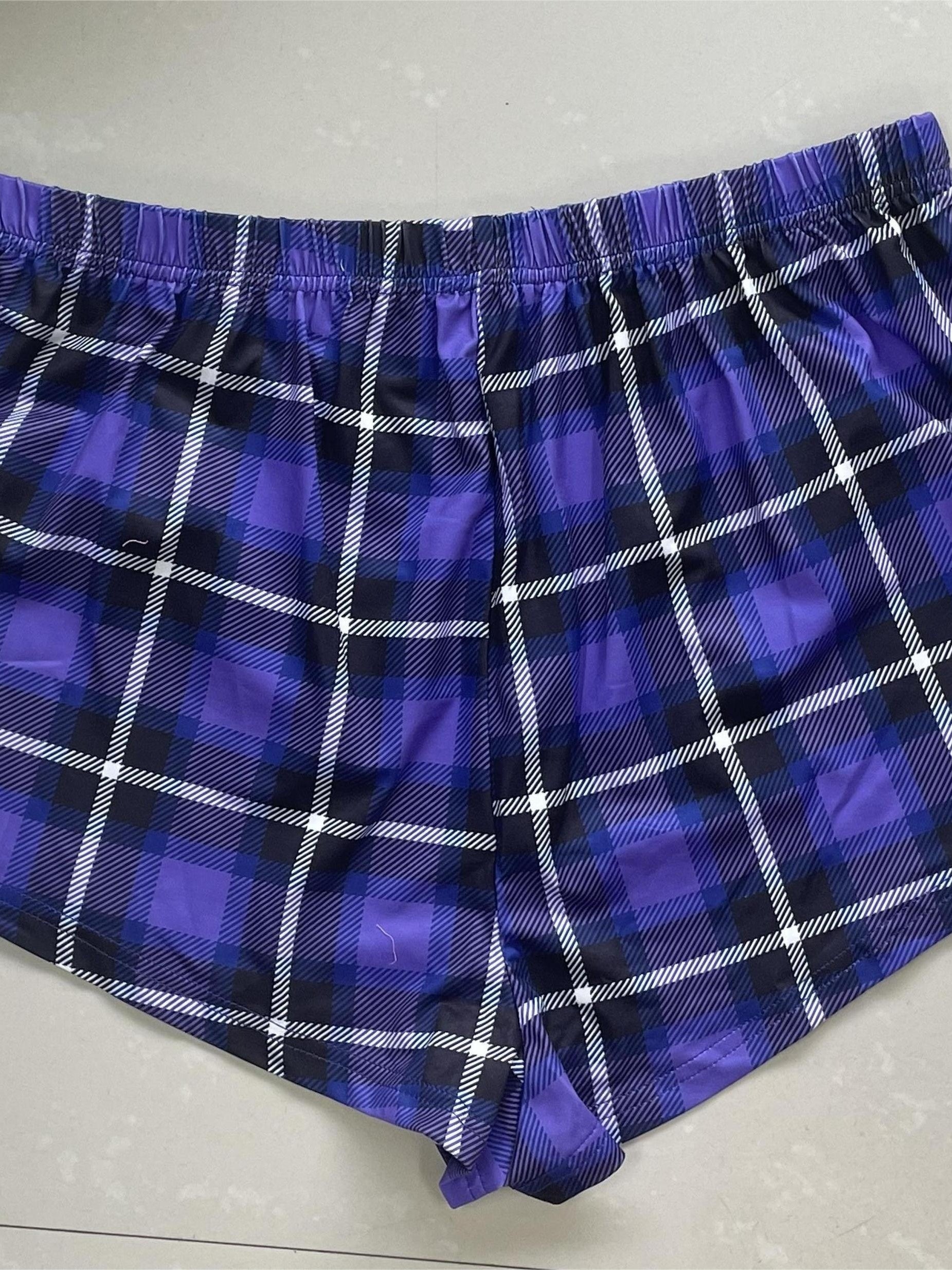  Plaid Stretch Loungewear Set 3pcs