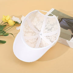 Hollow Out Trucker Hat Mesh Lace Baseball Cap Adjustable Sunscreen Dad Hats
