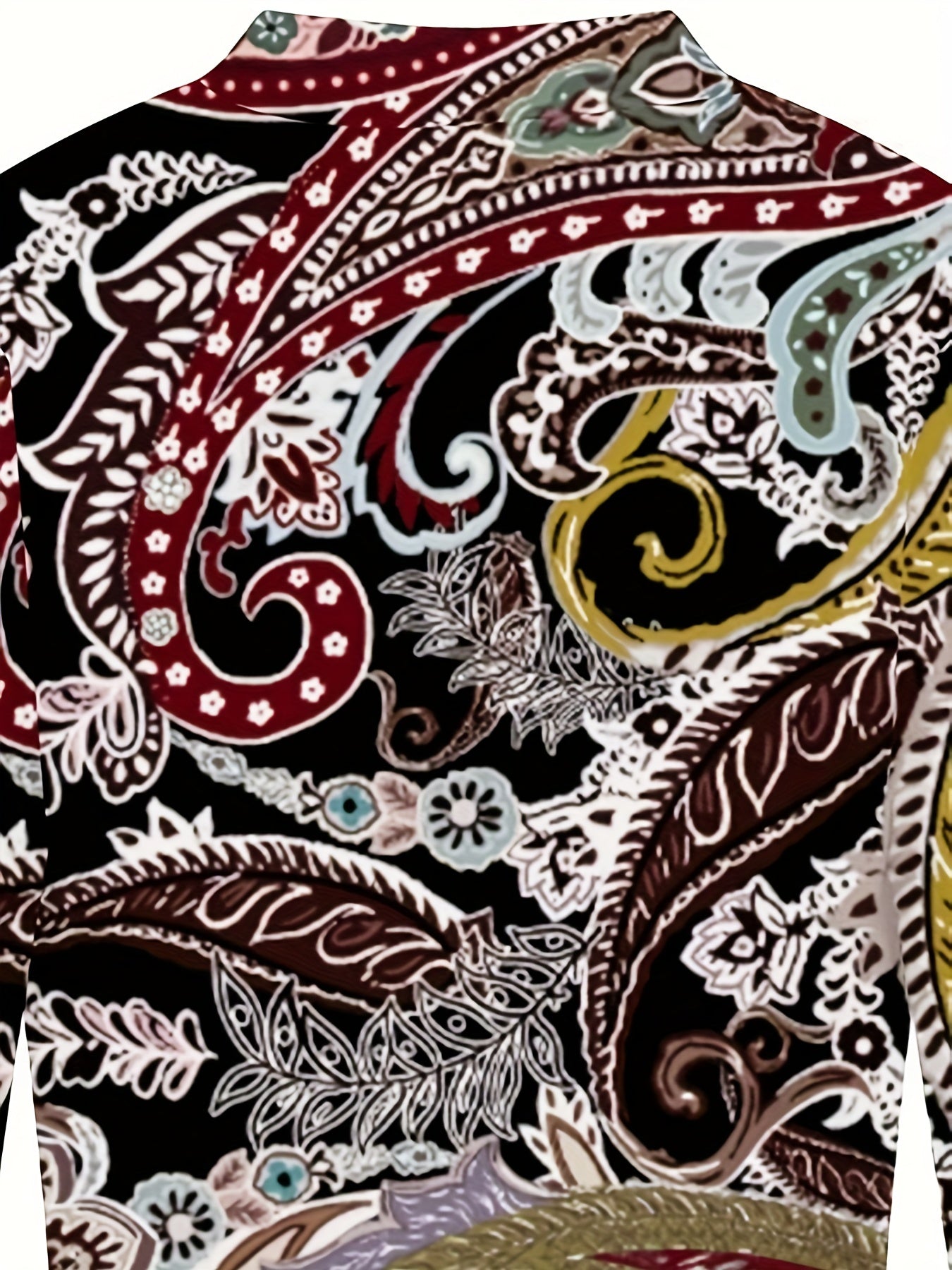  Boho Paisley Print Open Front Cardigan