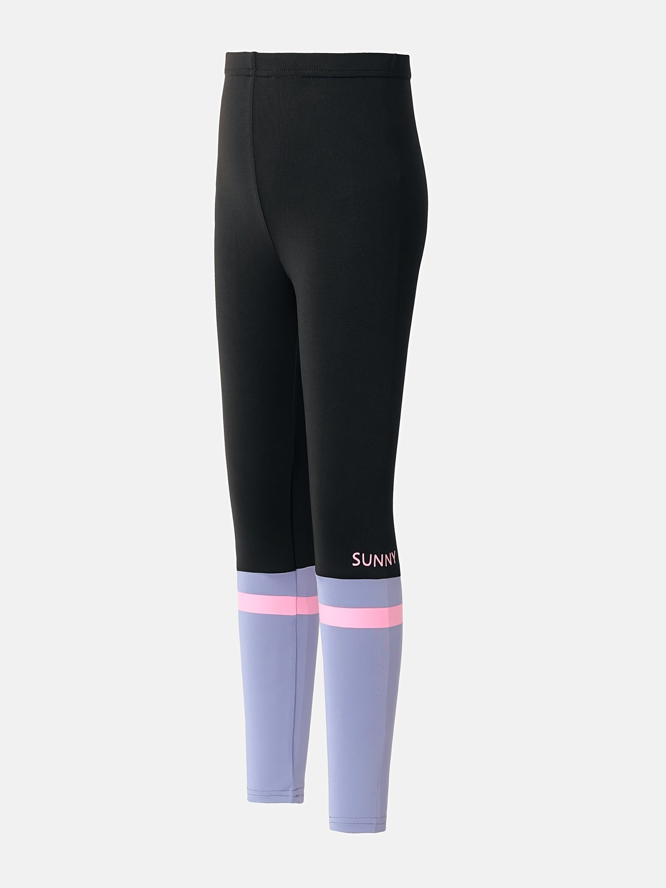 Girls Colorblock Stretch Sports Legging Pants Skinny Fit Yoga Pants