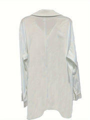  Dandelion Print Long Sleeve Button Up Collar Shirt