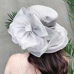 Vintage Flower Sun Hat Lightweight Adjustable Church Hat Mesh Travel Beach Hats