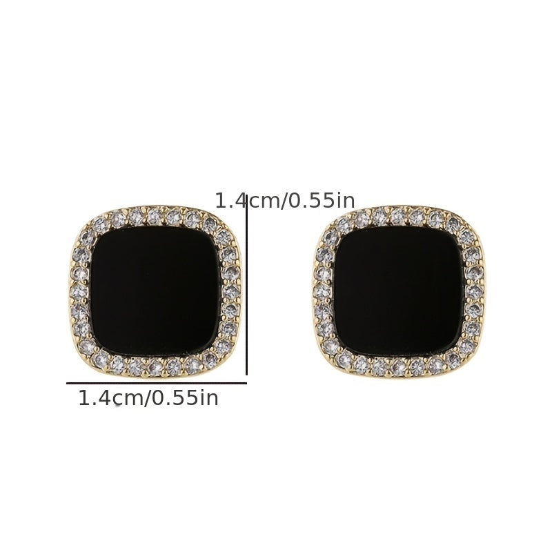 Rhinestone Square Stud Earrings