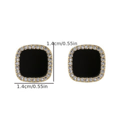 Rhinestone Square Stud Earrings