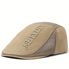 Men's Summer Beret Mesh Cap Sun Visor Flat Cap Adjustable Newsboy Cap