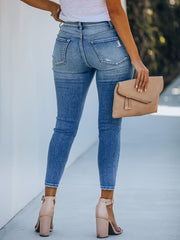  Button Fly Ripped Skinny Jeans