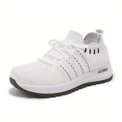 Breathable Lace Up Knitted Casual Sneakers Ultra Light Comfortable Running Sport