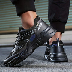 Solid Mesh Lace Up Casual Dad Shoes Unisex Outdoor Running Shoes
