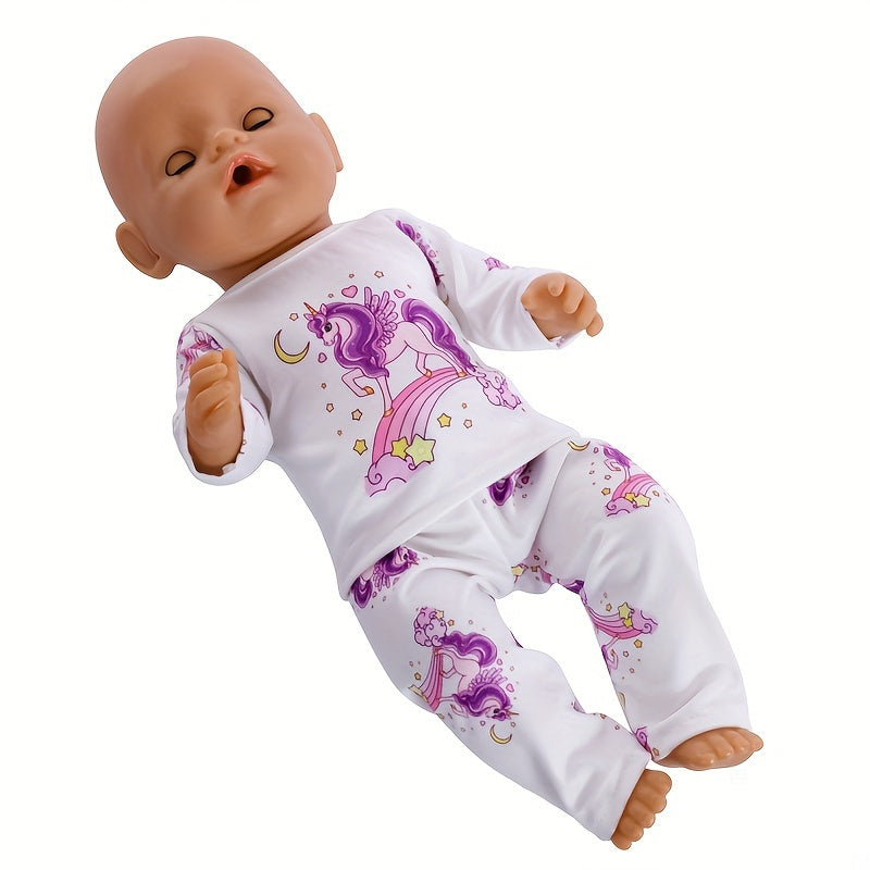 Newborn Doll Pajamas Set for 17-18 inch Dolls, Ages 3-6