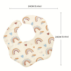 3pcs Muslin Crepe Cloth Baby Bibs 6 Layers With Snap Infinite Scarf Baby Bib
