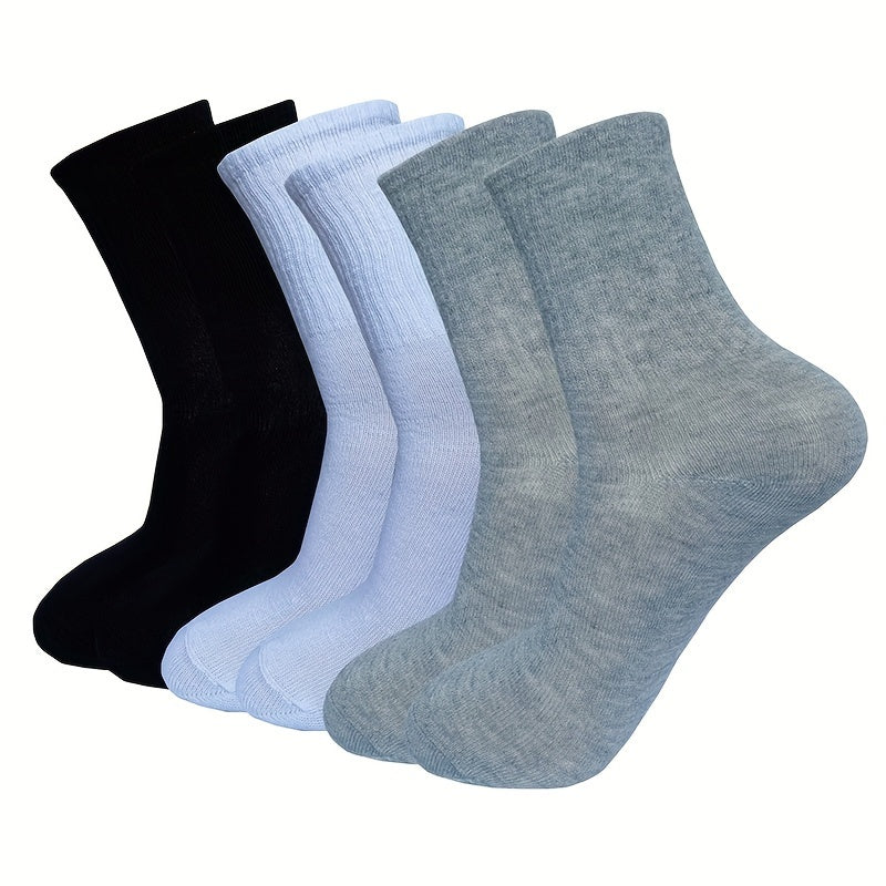 6 Pairs Striped Crew Socks Comfy & Breathable Sports Socks Women's Stockings