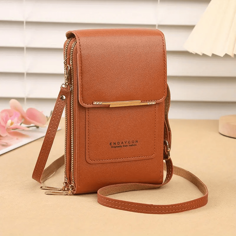 Women's Crossbody Bag Double Layer Shoulder Bags Touch Screen Phone Bags