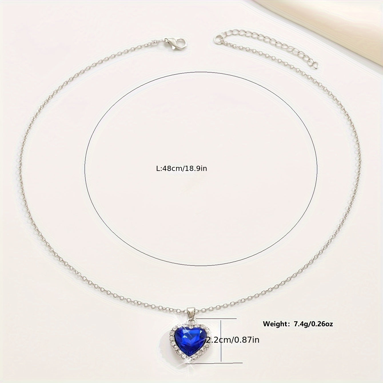 Heart Birthstones Pendant Necklace Zircon Sparkly Neck Chain