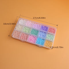 Colorful Beads Set with Elastic Threads and Tweezers