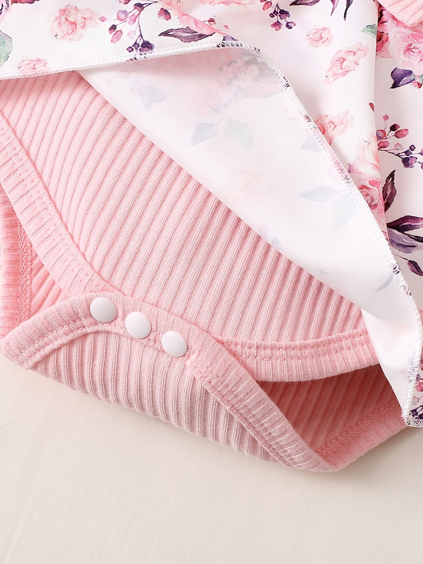 Newborn Baby Girls Floral Romper Ruffle Sleeve Bodysuit & Headband