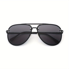 OUWEN Large Rimless Aviator Sunglasses For Men Women