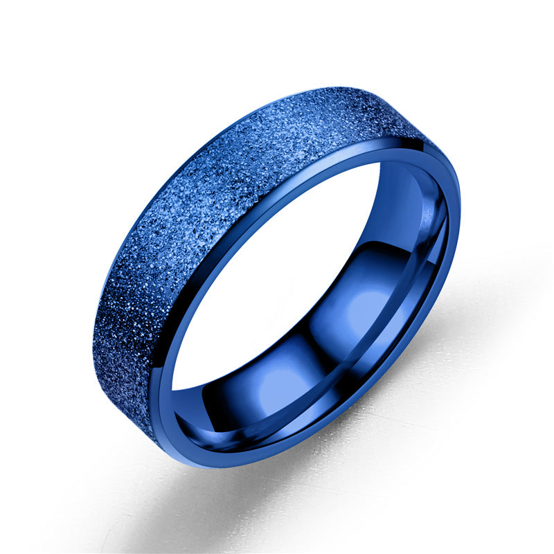 Men's Titanium Steel Frosted Funky Ring