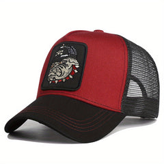 Dog Head Summer Baseball Cap Unisex Mesh Truck Driver Hat Camouflage Embroidery
