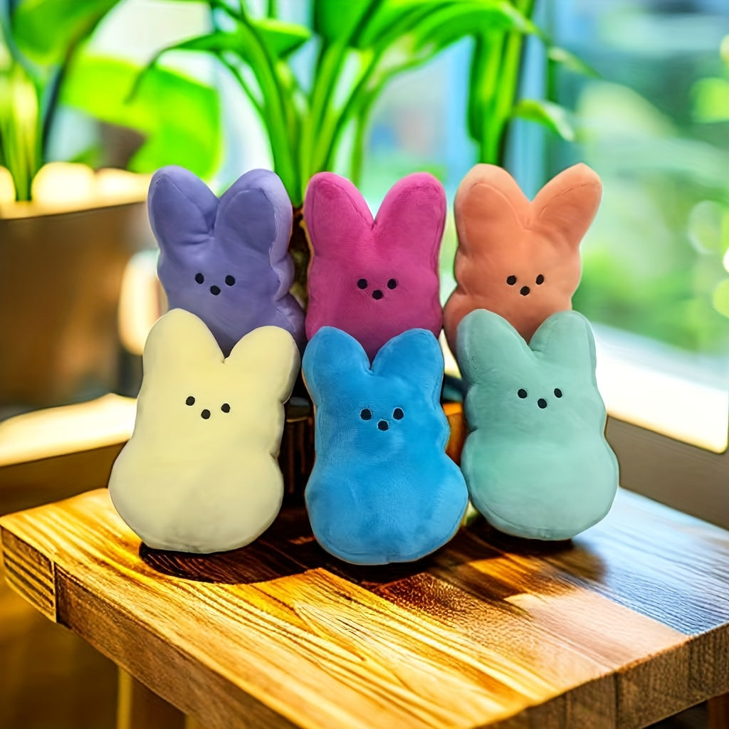 6in Peep Rabbit Plush Toy Easter Decoration Indoor Easter Basket Filled