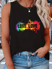  LGBT Casual Tank Top Women's Plus Graphic & Slogan Print