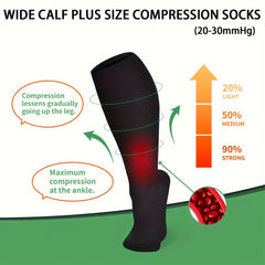 Sporty Calf Socks Women's Plus Solid Soft & Comfort Ankle Compression Socks