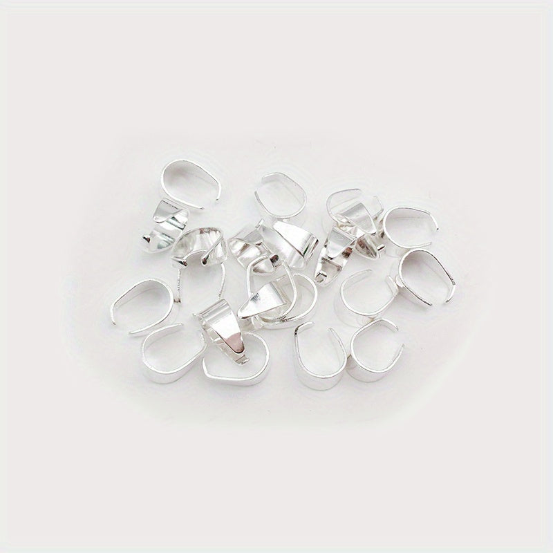 100pcs 6x9mm Metal Pinch Bail Clasps Necklace Hooks 9 Colors Plated DIY Jewelry