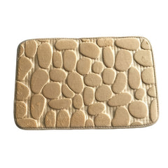Memory Foam Bath Rug Cobblestone Embossed Bathroom Mat
