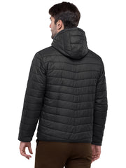 Men's Stand Collar Packable Hooded Winter Jacket Water Resistant Puffy Coat