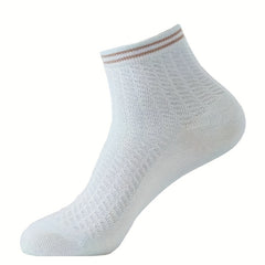 5 Pairs Striped Short Socks Comfy & Breathable Women's Stockings