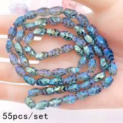 55pcs AB Plated Crystal Beads Frosted Glass Spacer Beads for DIY Bracelet