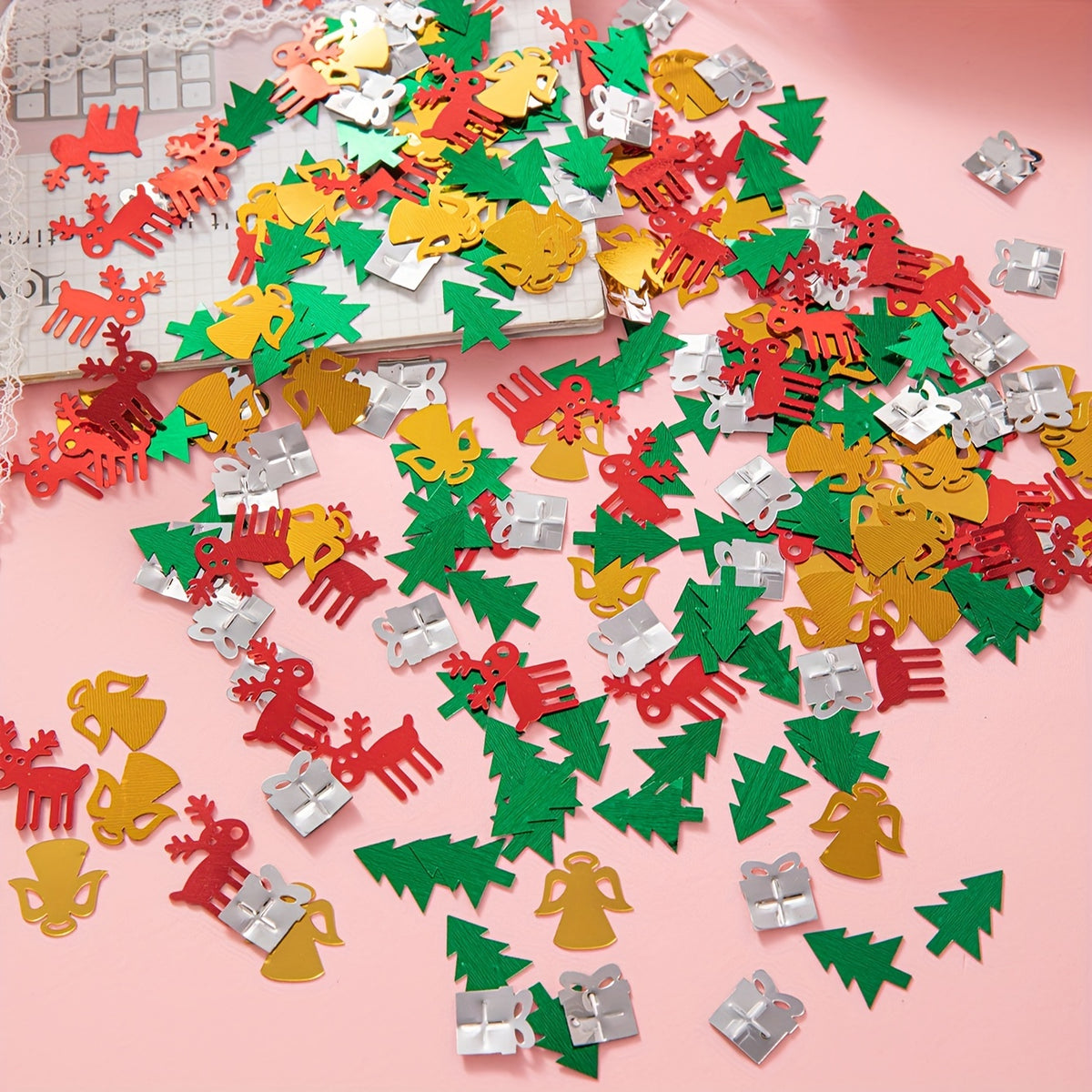Christmas Tree Ornaments Snowflake Confetti Decorations
