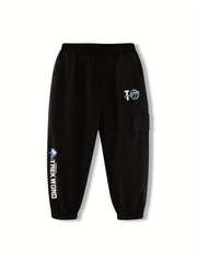 Boys Casual Letter Print Thin Comfortable Quick Drying Pants