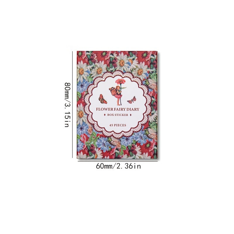 45pcs Flower Fairy Diary Series Boxed Stickers for DIY Hand Account Book