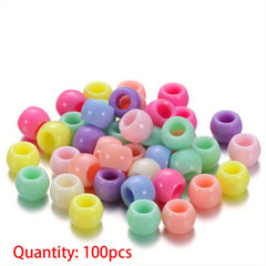 100pcs 24inch Mixed Line Acrylic Column Tube Pony Beads