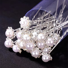 20pcs Bridal Flower Crystal Hair Pins Clips Wedding Pearl Hair Pins