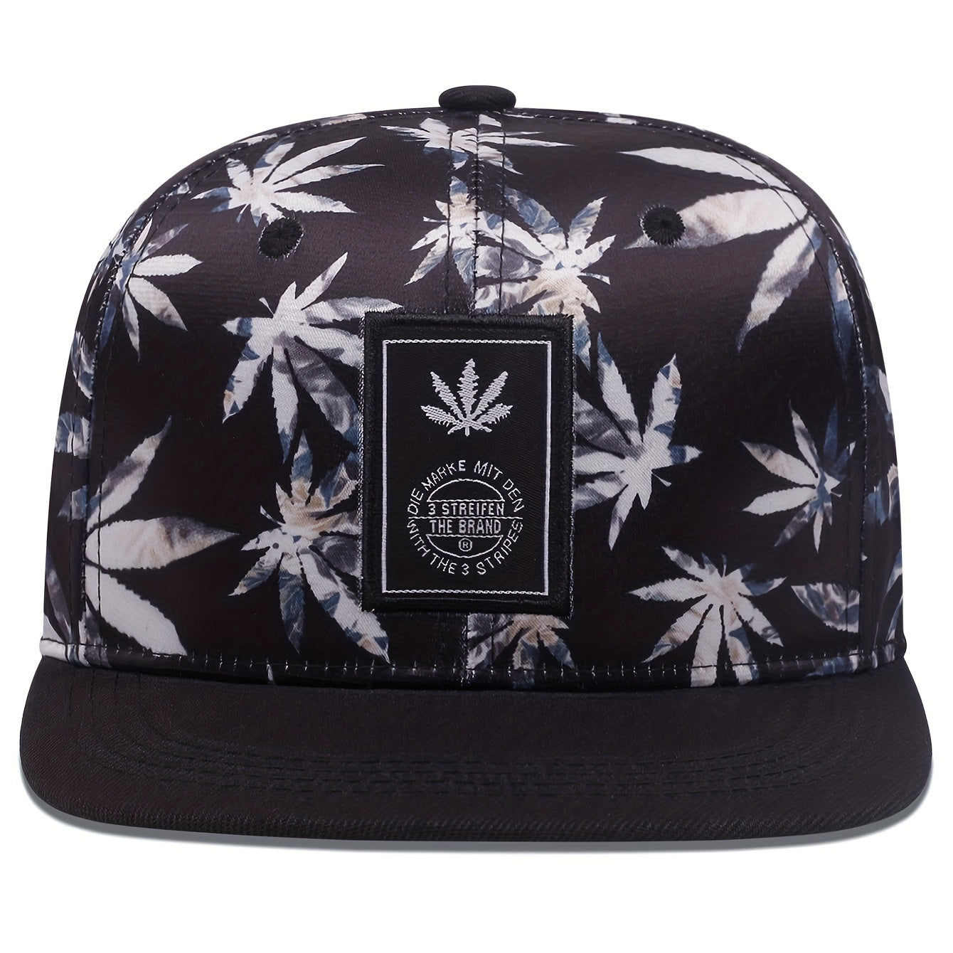 Leaf Print Hip Hop Snapback Hat Unisex Baseball Cap Lightweight