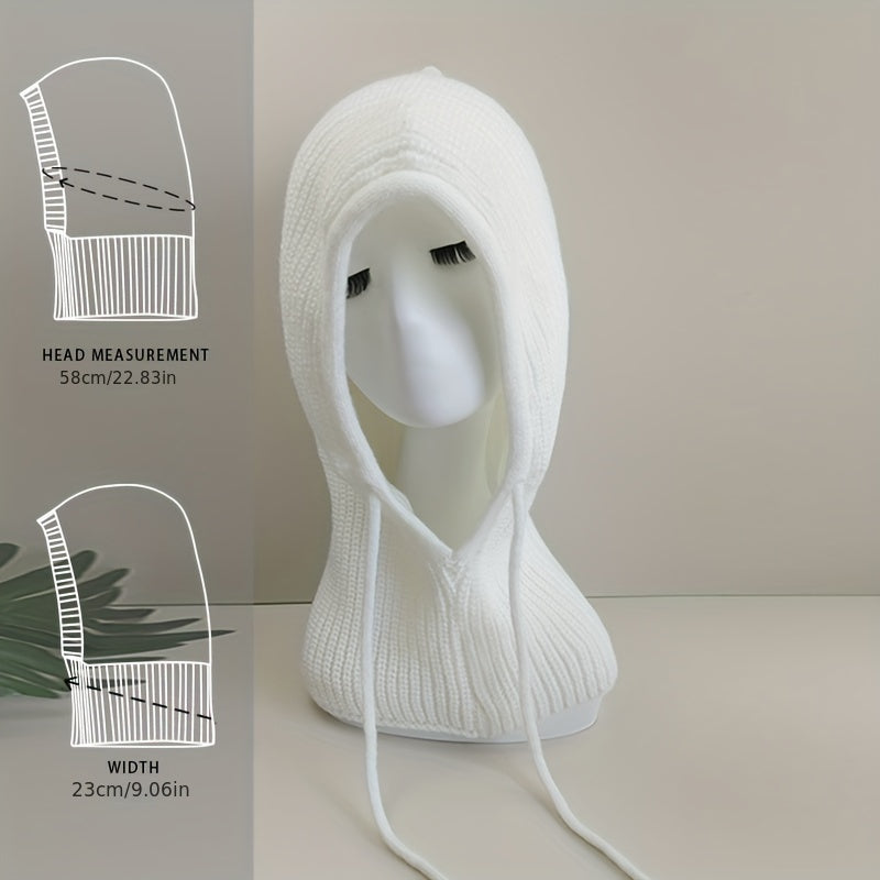 Knit Hat Unisex Warm Balaclava Hoodie Soft Neck Gaiter Beanie