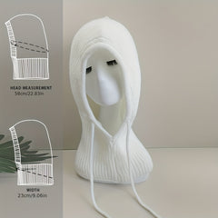 Knit Hat Unisex Warm Balaclava Hoodie Soft Neck Gaiter Beanie