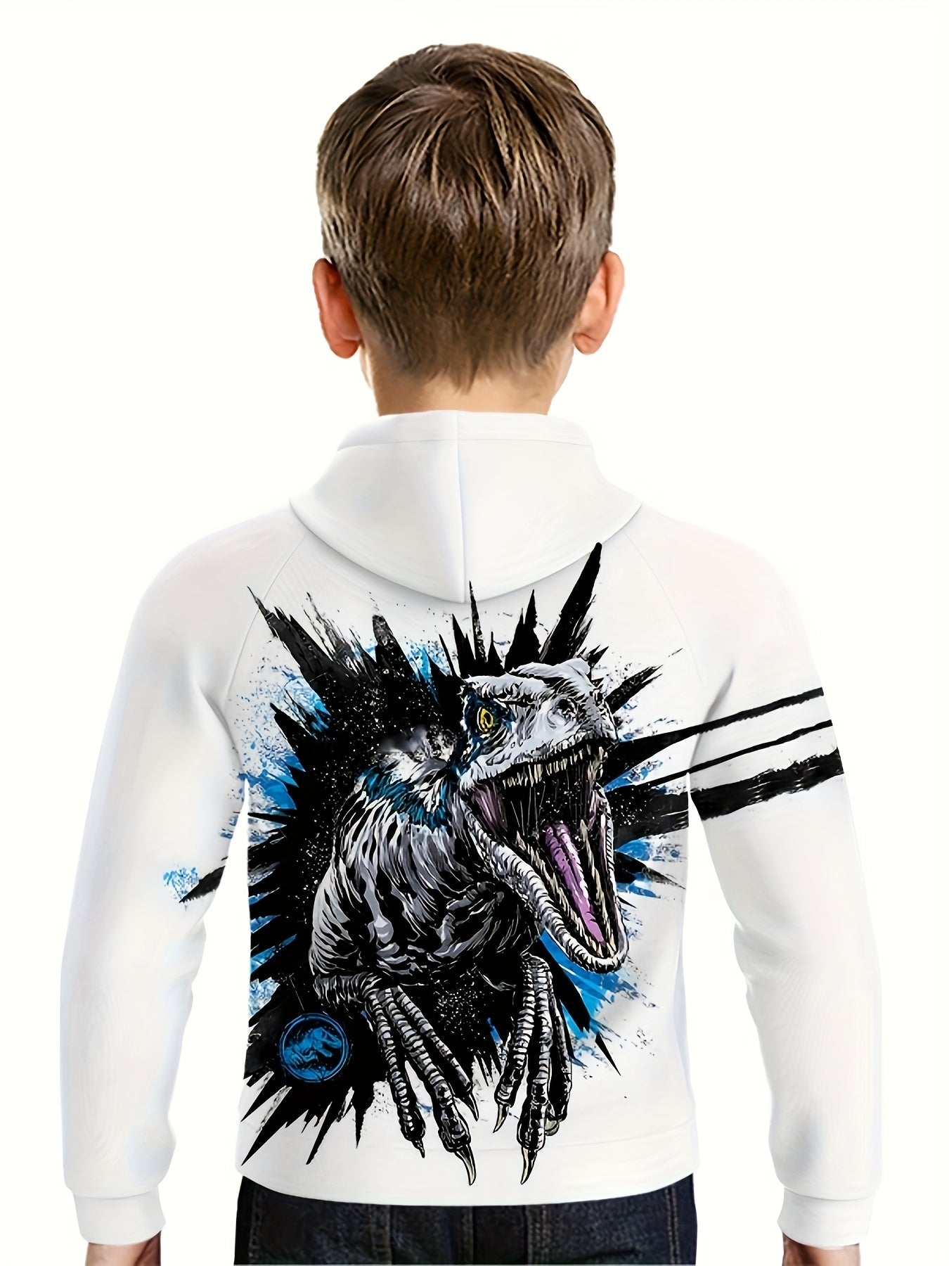 Kids T-Rex 3D Print Hoodie Street Wear